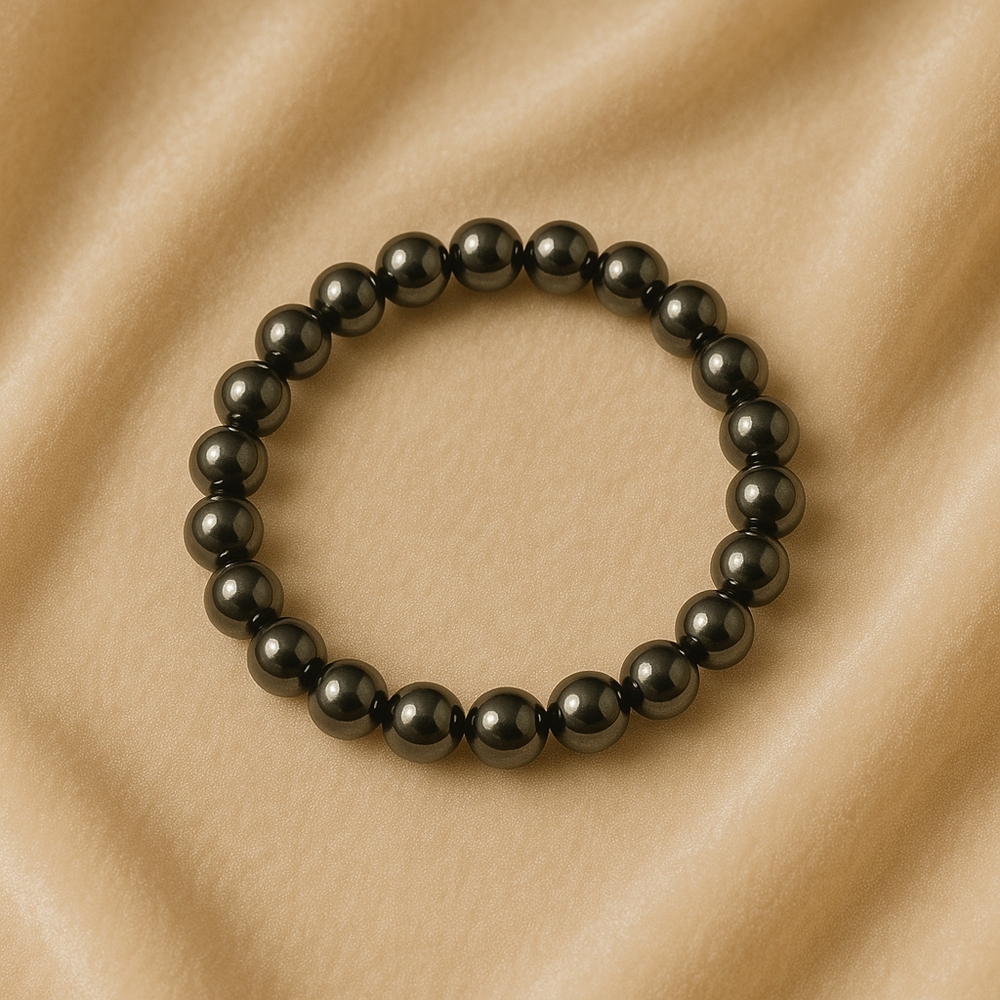 10mm Hematite Beaded Stretch Bracelet